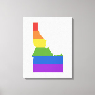 Kaart van de Verenigde Staten De staat Idaho Canvas Afdruk