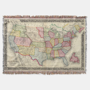 Kaart van de Verenigde Staten en gebieden Deken