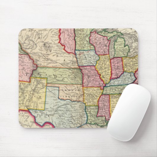 Kaart van de Verenigde Staten en gebieden Muismat (Met muis)