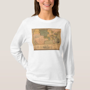 Kaart van de Verenigde Staten met George Washingto T-shirt