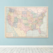  kaart van de Verenigde Staten op Canvas (Insitu (Houten vloer))