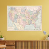  kaart van de Verenigde Staten op Canvas Afdruk (Insitu (Woonkamer))