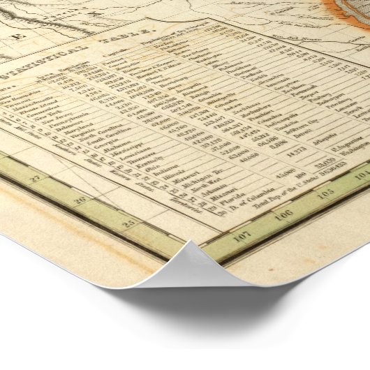 Kaart van de Verenigde Staten Poster (Hoek)