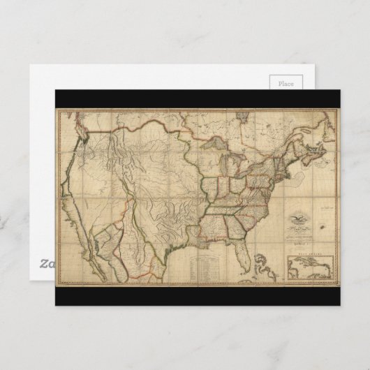 Kaart van de Verenigde Staten van Amerika (1816) (Voorkant / Achterkant)