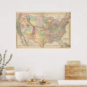 Kaart van de Verenigde Staten van Amerika 3 Poster (Keuken)