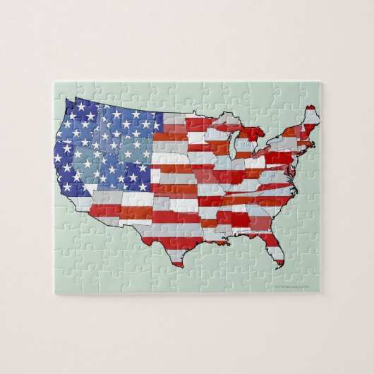 Kaart van de Verenigde Staten van Amerika Legpuzzel (Horizontaal)