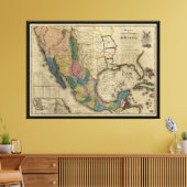 Kaart van de Verenigde Staten van Mexico (1847) Canvas Afdruk (Insitu (Woonkamer))