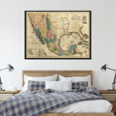 Kaart van de Verenigde Staten van Mexico (1847) Canvas Afdruk (Insitu (Slaapkamer))