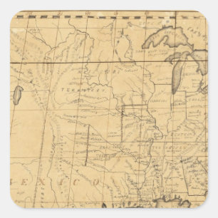 Kaart van de Verenigde Staten voor kinderen Vierkante Sticker