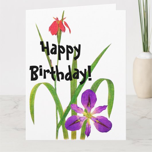 Kaart van de Verjaardag van de Iris van bloemen de (Voorkant)