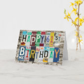 Kaart van de Verjaardag van nummerplaten de (Gele Bloem)