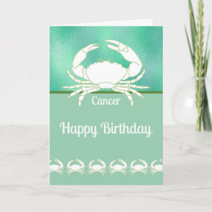 Kaart van de verjaardag voor Zodiac Cancer met Cra