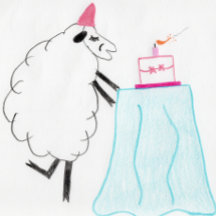 Kaart van de verjaardag - Wishing Ewe a Happy Birt