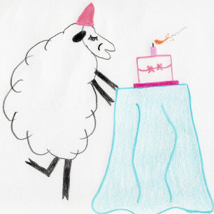 Kaart van de verjaardag - Wishing Ewe a Happy Birt