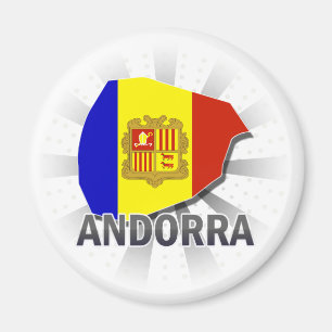 Kaart van de vlag van Andorra 2.0 Magneet