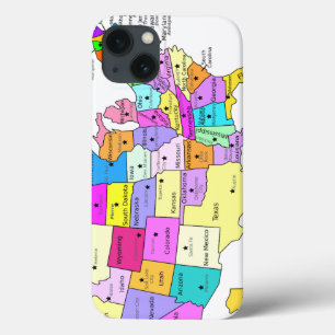Kaart van de VS gedekt iPhone 13 Hoesje