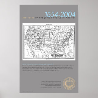 Kaart van de VS in het Engels en het Jiddisch, 191 Poster