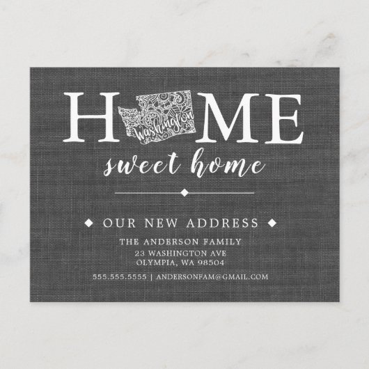 KAART van de Washington State Moving Announcement (Voorkant)