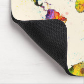 Kaart van de Waterverf van de Wereldkaart Muismat (Hoek)