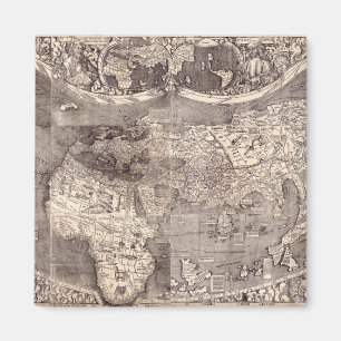 Kaart van de wereld 1507 magneet