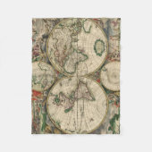 kaart van de wereld (1689) fleece deken (Voorkant)