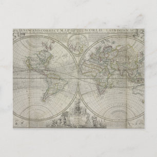 Kaart van de wereld   1736