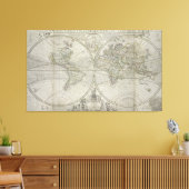 Kaart van de wereld | 1736 canvas afdruk (Insitu (Woonkamer))