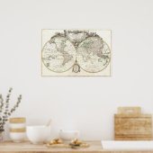  kaart van de wereld (1775) poster (Keuken)