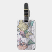 kaart van de wereld (1780) bagagelabel (Voorkant verticaal)