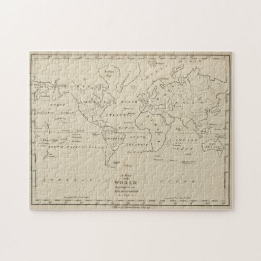  kaart van de wereld (1794) legpuzzel (Horizontaal)