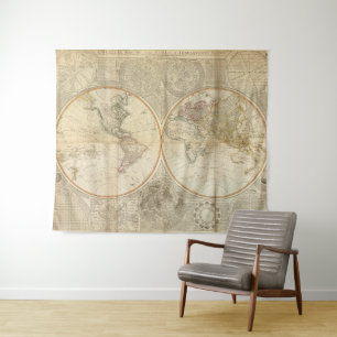  kaart van de wereld (1799) 2 wandkleed