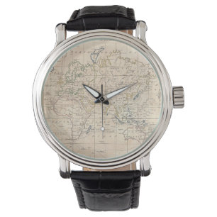kaart van de wereld (1799) horloge