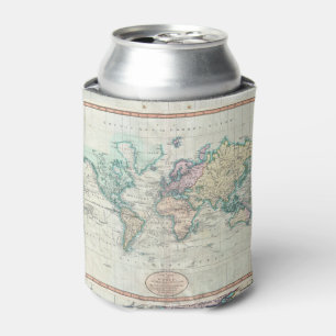 kaart van de wereld (1801) blikjeskoeler