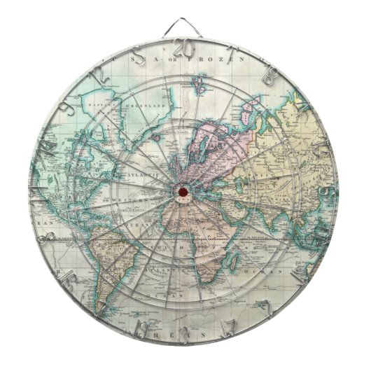 kaart van de wereld (1801) dartbord (Voorkant)