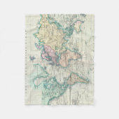  kaart van de wereld (1801) fleece deken (Voorkant)