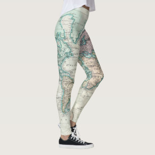 kaart van de wereld (1801) leggings