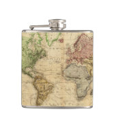 kaart van de wereld (1831) heupfles (Voorkant)