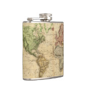 kaart van de wereld (1831) heupfles (Rechts)