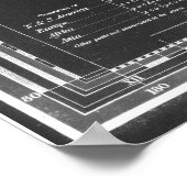 kaart van de wereld (1833) zwart-wit poster (Hoek)