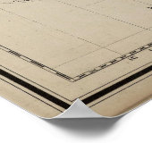  kaart van de wereld (1869) poster (Hoek)