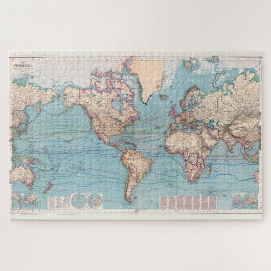  kaart van de wereld (1897) legpuzzel (Horizontaal)
