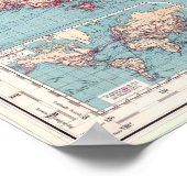 kaart van de wereld (1897) poster (Hoek)