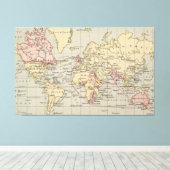 kaart van de wereld (1914) canvas afdruk (Insitu (Houten vloer))