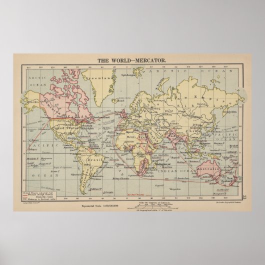  kaart van de wereld (1914) poster (Voorkant)