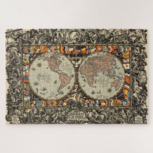  kaart van de wereld (1920) legpuzzel (Horizontaal)