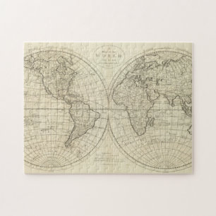 Kaart van de wereld 2 2 legpuzzel