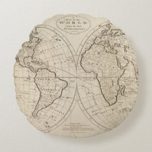 Kaart van de wereld 2 rond kussen