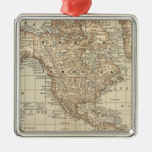 Kaart van de wereld 3 metalen ornament