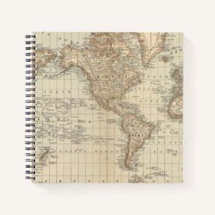 Kaart van de wereld 3 notitieboek