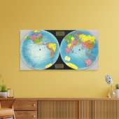 Kaart van de wereld 4 canvas afdruk (Insitu (Woonkamer))